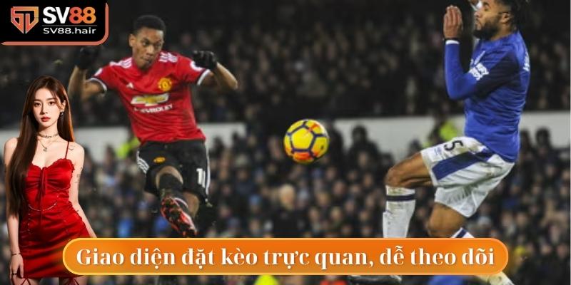 Giao diện đặt kèo trực quan, dễ theo dõi